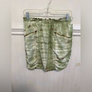 XCVI Light Green Tie-Dye Mini Skirt